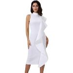 Robes de cocktail de cérémonie blanches mi-longues Taille S look fashion pour femme 