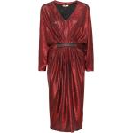 Robes de soirée pailletées Nissa rouges à paillettes mi-longues à col en V Taille XXL pour femme 