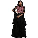 Lehengas choli de mariée noirs imprimé Indien Taille XL look fashion pour femme 