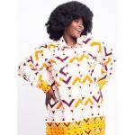 Robes multicolores imprimé africain en coton à motif Afrique à manches longues au genou à manches longues Taille XS style ethnique pour femme 