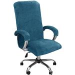 Housses de chaise bleu canard en velours extensibles 