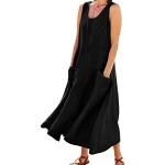 Robes de soirée longues noires à carreaux en dentelle à volants minis à manches longues à col en V Taille XXL plus size look casual pour femme 