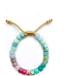 Bracelets de perles vert foncé en or à perles 18 carats personnalisés 