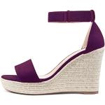Sandales à talons violettes à bouts ouverts Pointure 39 avec un talon de plus de 9cm plus size classiques pour femme 