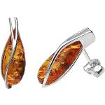 Noda Boucles d'oreilles pendantes en ambre et argent sterling Style art déco