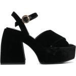 Sandales NODALETO noires en velours en cuir Pointure 38 pour femme en promo 