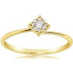 Bagues de fiançailles en diamant jaunes en or jaune à perles en diamant avec certificat d'authenticité look fashion 