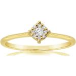 Bagues de fiançailles en diamant jaunes en or jaune à perles en diamant avec certificat d'authenticité look fashion 