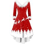 Robes de bal longues pour fêtes de Noël d'automne blanches patchwork avec noeuds à motif papillons Audrey Hepburn midi sans manches à col rond Taille L look fashion pour femme 