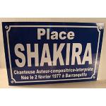 Noir & Mat Sérigraphie Place Shakira Plaque de Rue Objet Collection Cadeau pour Fan déco Originale