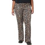 Pantalons taille haute Noisy May noirs à effet léopard Taille XXL plus size look fashion pour femme en promo 