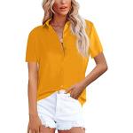 Chemises jaunes en polyester à manches courtes à manches courtes Taille XL look casual pour femme 