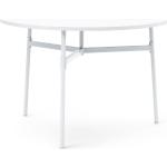 Tables de salle à manger design Normann Copenhagen blanches diamètre 110 cm en promo 
