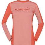 T-shirts Norrona roses en laine de mérinos à manches longues à manches longues à col rond Taille XS look sportif pour femme 
