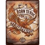 Nostalgic Art Harley Davidson - Born to Ride, panneau en fer-bla 40 cm x 30 cm