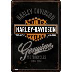 Nostalgic Art Harley-Davidson - Genuine Logo, panneau en fer-bla 14 cm x 10 cm