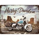 Nostalgic Art Harley-Davidson - Route 66, panneau en fer-blanc 40 cm x 30 cm