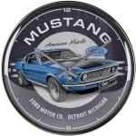 Nostalgic-Art Horloge rétro, Ø 31 cm, Ford Mustang – 1969 Mach 1 Blue – Idée de Cadeau pour Fans de Ford, décoration Murale Cuisine, Design Vintage