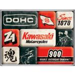 Nostalgic Art Kawasaki - Motorcycles Since 1878, jeu d aimants 9 cm x 2 cm x 7 cm