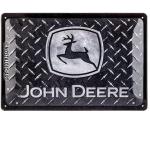 Nostalgic-Art Plaque Vintage, John Deere – Diamond Plate – Idée de Cadeau pour Fans de tracteurs, en métal, Déco Design Retro, 20 x 30 cm