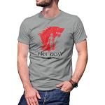 T-shirts gris à motif loups à manches courtes Game of Thrones lavable en machine à manches courtes Taille L look fashion pour homme 