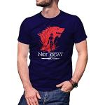 T-shirts bleus à motif loups à manches courtes Game of Thrones lavable en machine à manches courtes Taille XL look fashion pour homme 