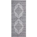 Tapis kilim Nouristan gris ardoise à fleurs en polyester 80x200 