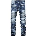 Jeans droits bleu marine en velours tapered bio Taille XXL look fashion en promo 