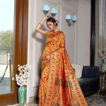 Saris indiens jaunes imprimé Indien Taille S look fashion pour femme 
