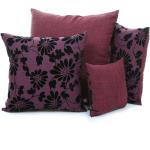Coussins rectangulaires violets à fleurs en tissu 43x43 cm modernes 