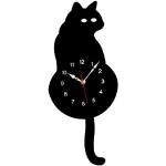 Horloges design noires en polypropylène à motif chats modernes 
