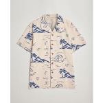 Nudie Jeans Arvid Printed Waves Hawaii Short Sleeve Shirt Ecru