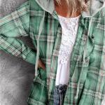 Chemises grises à carreaux en fibre synthétique à carreaux à manches longues Taille XXL look casual pour femme 