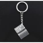 Porte-clés souvenir gris en zinc à motif voitures look fashion 