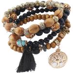 Bracelets multicolores en bois à perles en bois look fashion pour femme 