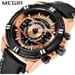Nouvelles montres hommes marque de luxe MEGIR chronographe hommes montres de sport étanche en cuir Quartz montre pour hommes Relogio Masculino