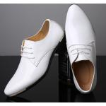 Bottines vernies blanches respirantes look casual pour homme 