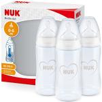 NUK First Choice+ Biberons - 0-6 mois - 150 ml - Biberons anti-coliques avec tétine physiologique en silicone - Contrôle de la température - Sans BPA Gris et Blanc - Lot de 3