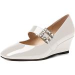 Chaussures basses blanches à bouts carrés Pointure 41 look fashion pour femme 