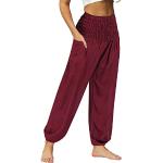 Pantalons de pyjama rouges respirants Taille XL petite look hippie 