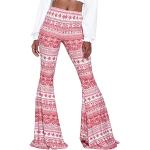 Leggings imprimés roses Taille S look hippie pour femme 