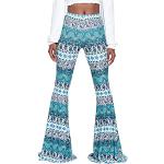Pantalons large turquoise Taille S look hippie pour femme 