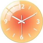 Horloges silencieuses orange en verre modernes 