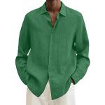 Chemisettes vertes à motif tie-dye en velours à manches courtes col cassé Taille 5 XL plus size look casual pour homme 