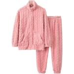 Pyjamas en polaires roses à fleurs Taille XL plus size look fashion pour femme 