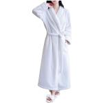 Peignoirs Kimono de mariée blancs en velours à capuche Taille XL plus size look casual 