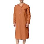 Chemises de nuit longues orange pied de poule Taille M look casual pour homme 