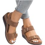 Sandales plates marron à paillettes respirantes pour pieds larges Pointure 41 look fashion pour femme 