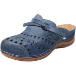 Sandales plates bleues à paillettes à talons carrés pour pieds larges Pointure 37 look fashion pour femme 