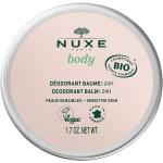 Déodorants Nuxe bio naturels vegan d'origine française pour peaux sensibles texture baume pour femme 